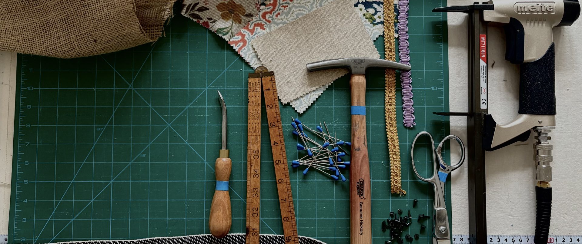 upholstery tools and fabric